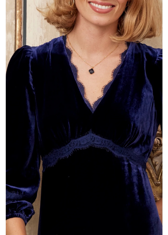 Aspiga | Lorna Navy Velvet Dress