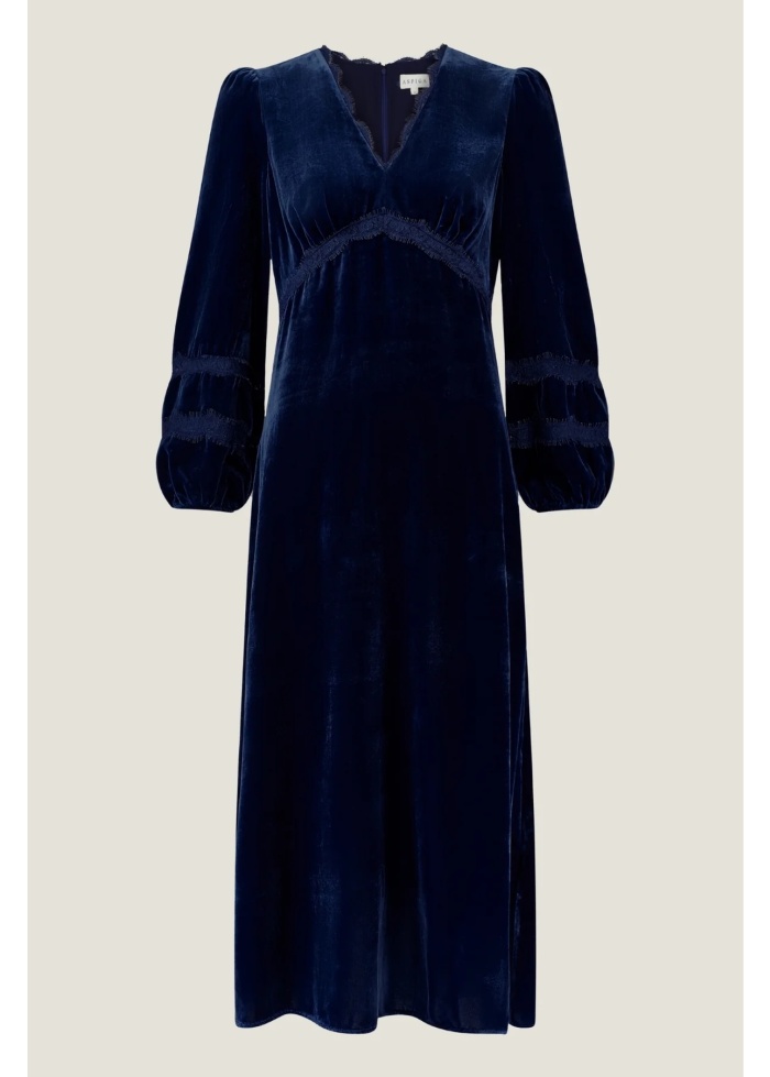Aspiga | Lorna Navy Velvet Dress