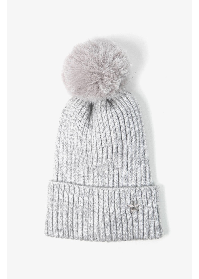 Rosie | Pompom Hat Grey
