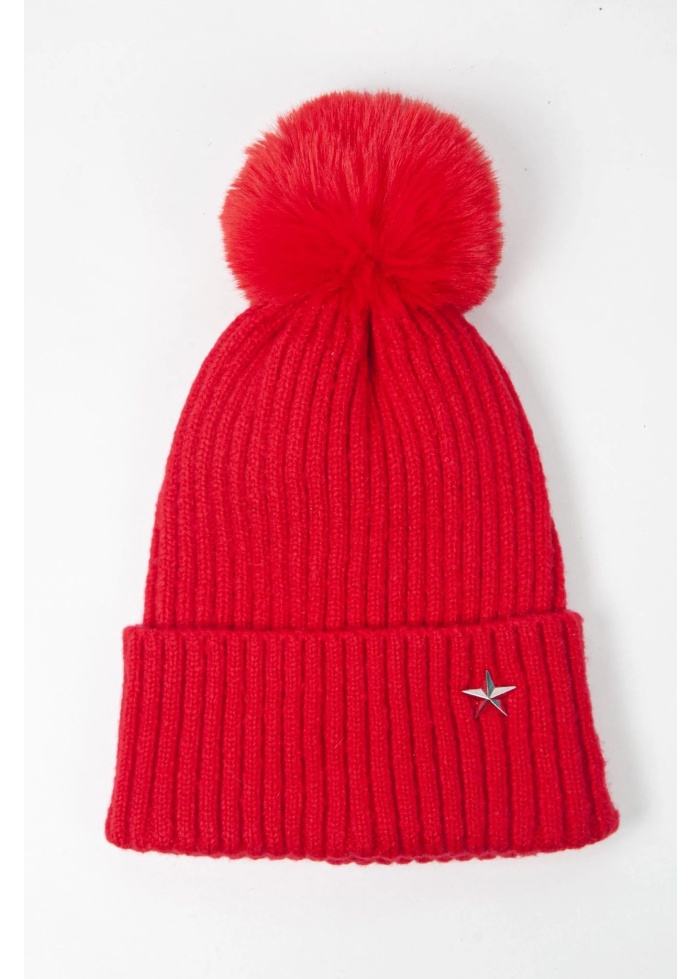 Rosie | Pompom Hat Red