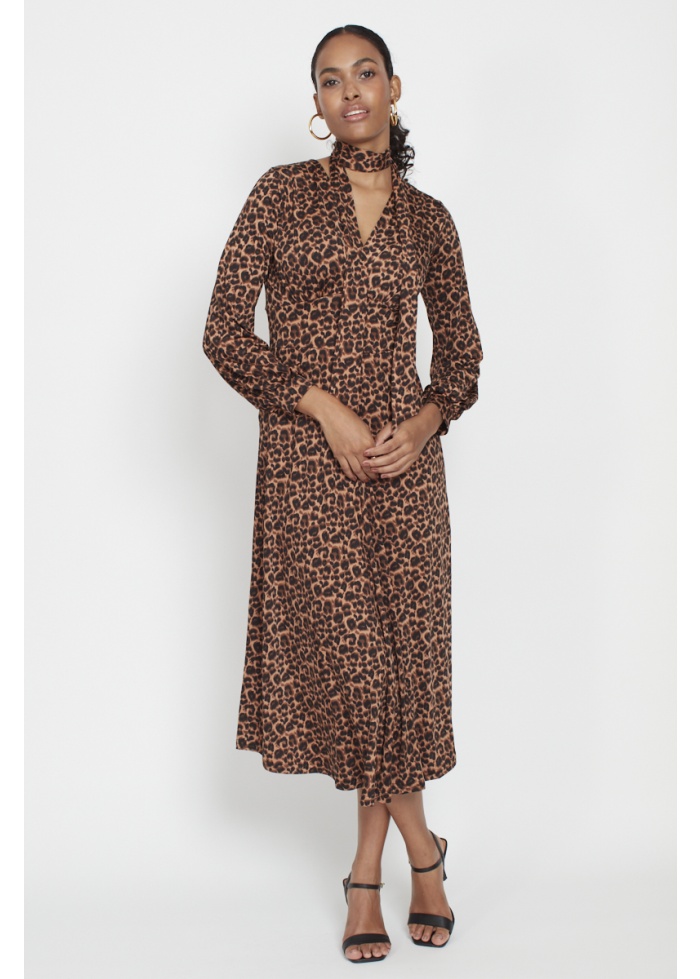 Onjenu | Nell Dress Small Brown Leopard