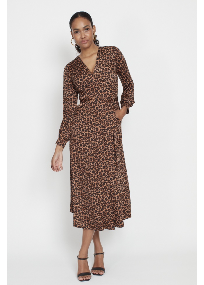 Onjenu | Nell Dress Small Brown Leopard