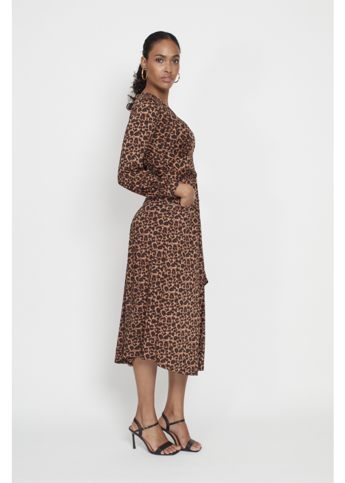 Onjenu | Nell Dress Small Brown Leopard
