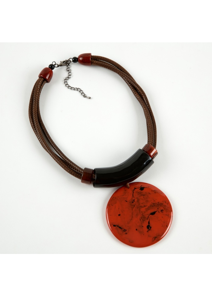 dante | Orange Disc Necklace