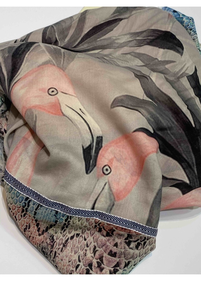 Ombre | Flamingo Print Scarf