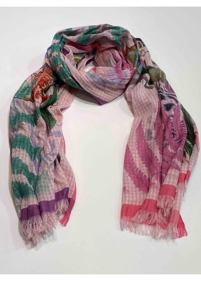 Ombre | Leaf Print Scarf