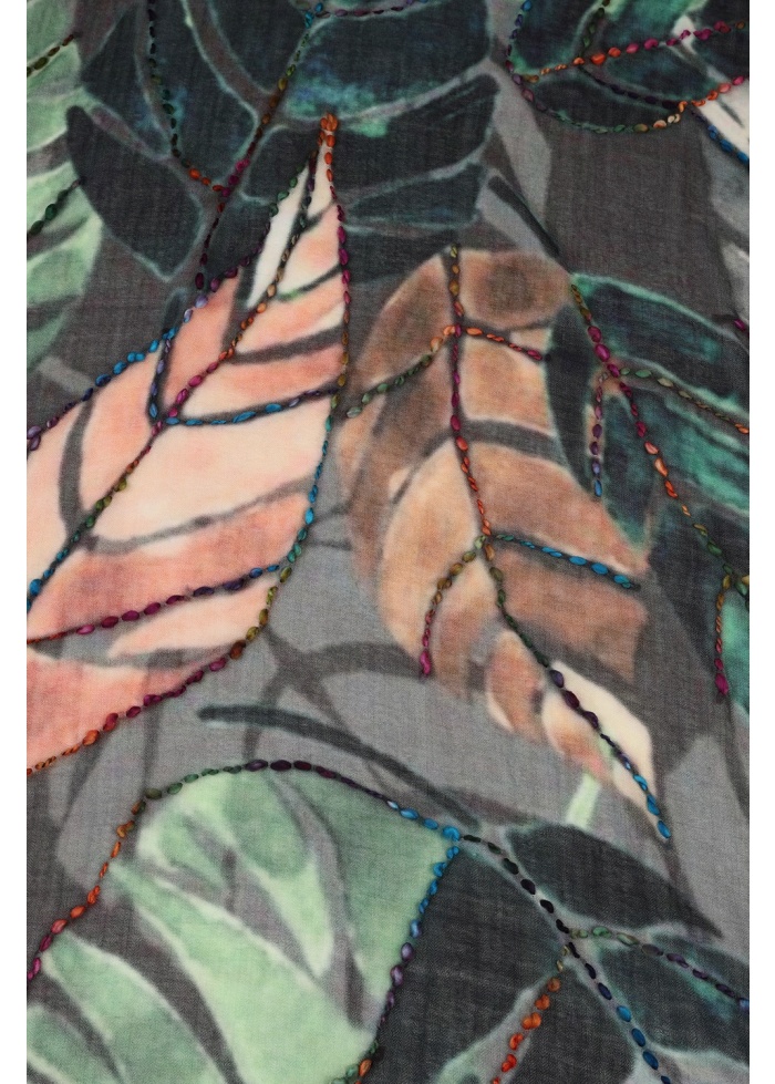 Ombre | Leaf Print Scarf