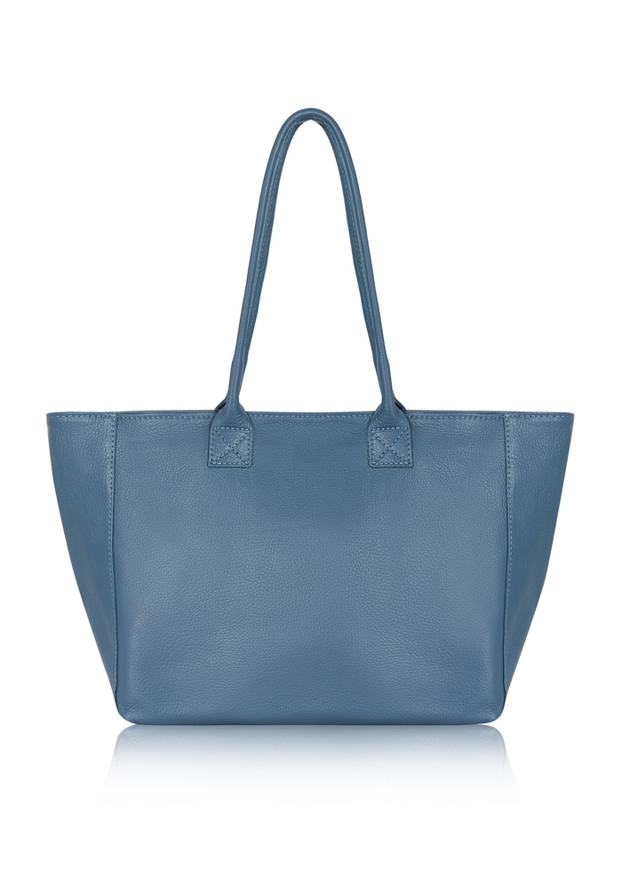 CPW | Blue Leather Tote Bag 