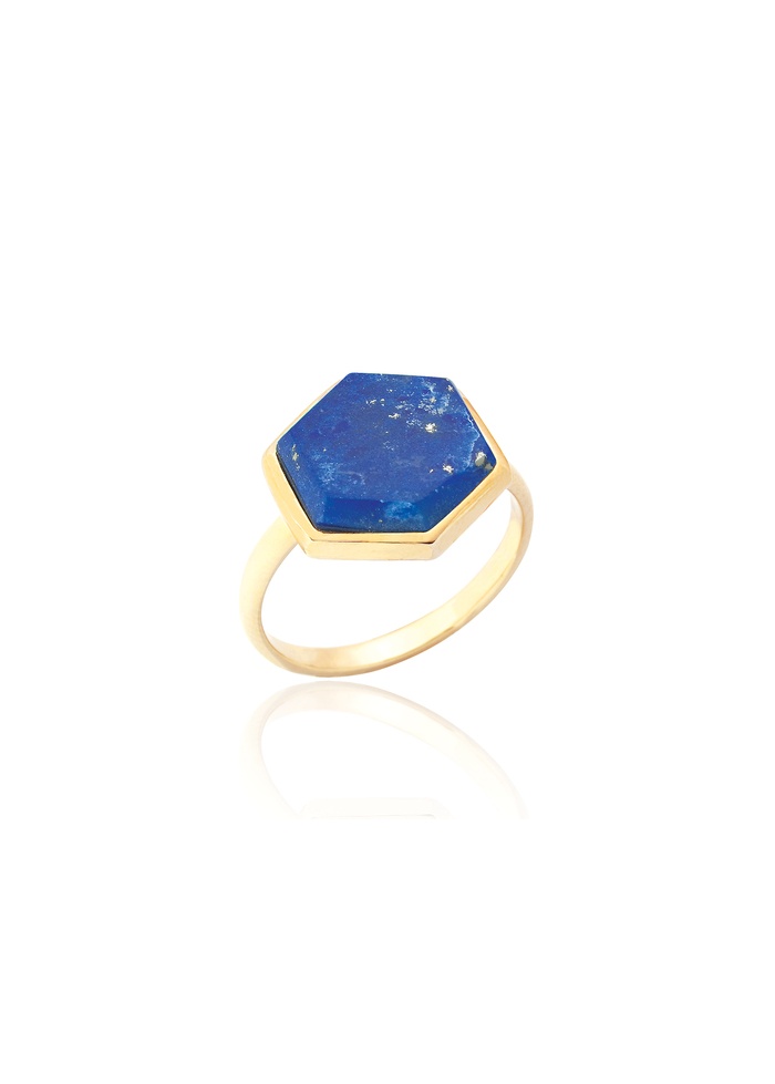Spoke | Lapis Hexagon Ring
