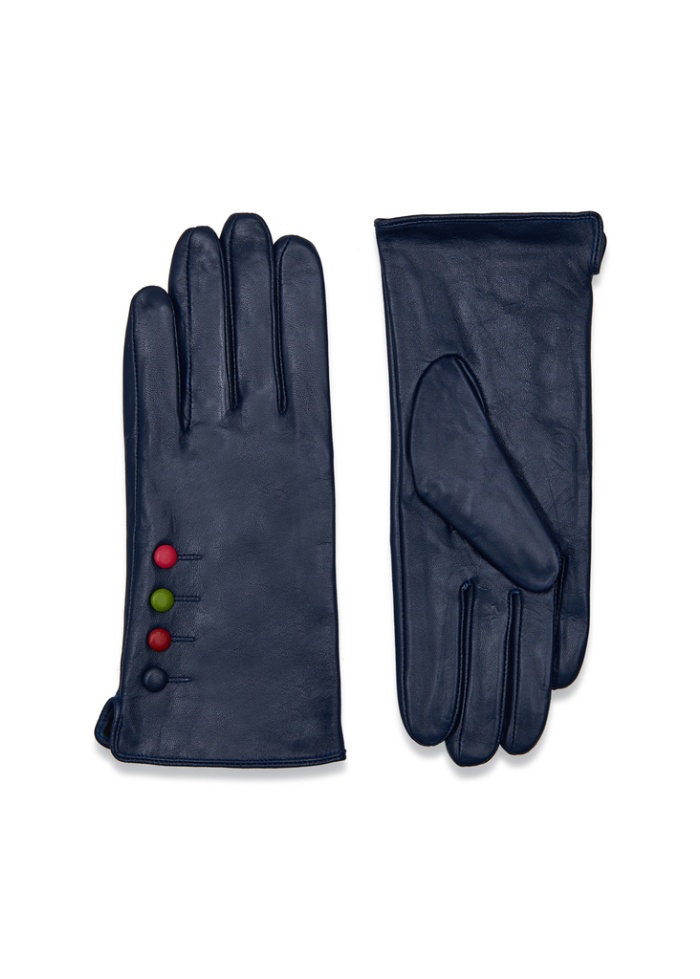CPW | Button Detail Gloves Navy Leather