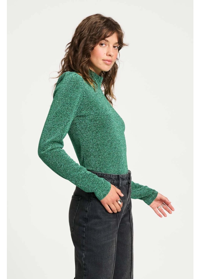 POM | Glitter Pine Green Turtleneck