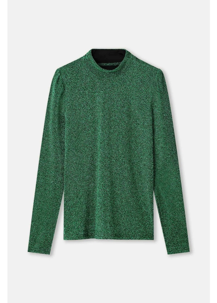 POM | Glitter Pine Green Turtleneck