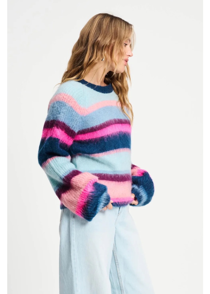 POM | Brushed Stripes Jumper Blue