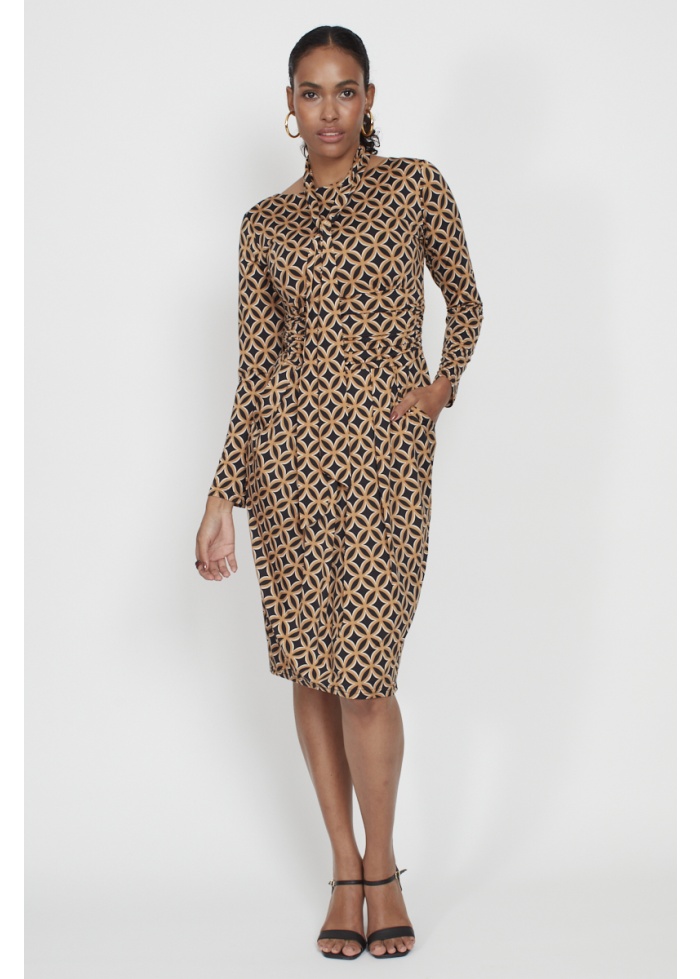 Onjenu | Sydney Dress Geo Brown