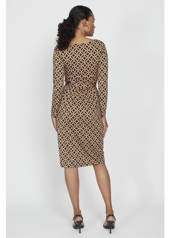 Onjenu | Sydney Dress Geo Brown