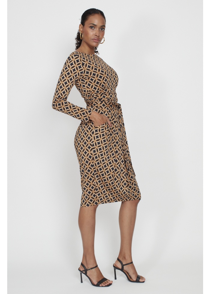 Onjenu | Sydney Dress Geo Brown