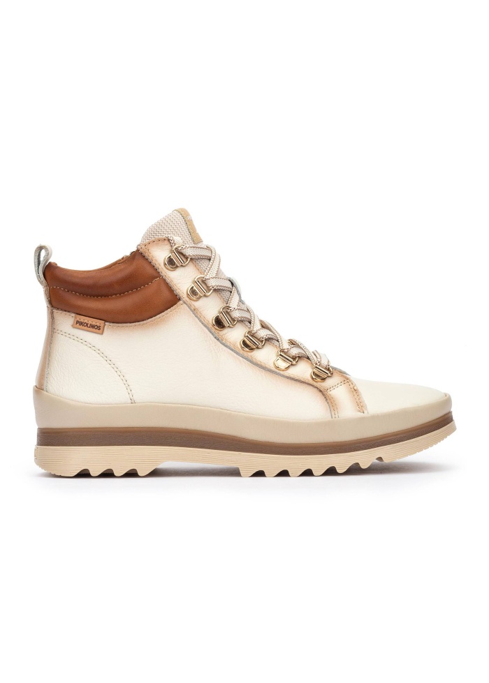 Pikolino | Vigo Off White Lace-Up Boots