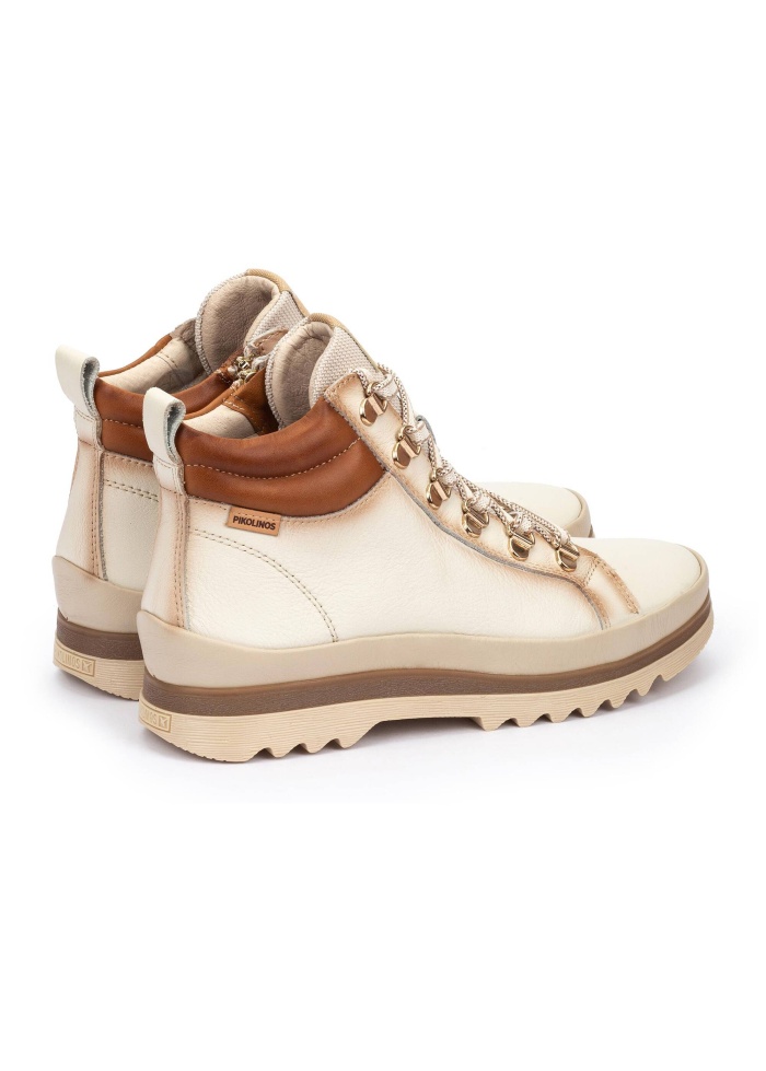 Pikolino | Vigo Off White Lace-Up Boots