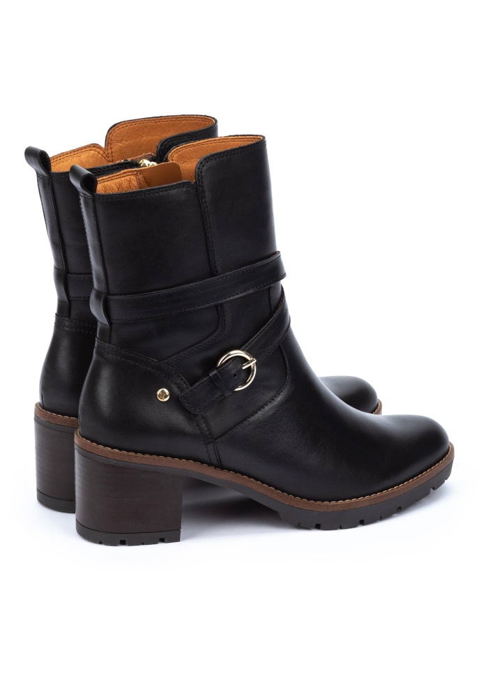 Pikolino | Buckle Detail Black Ankle Boot