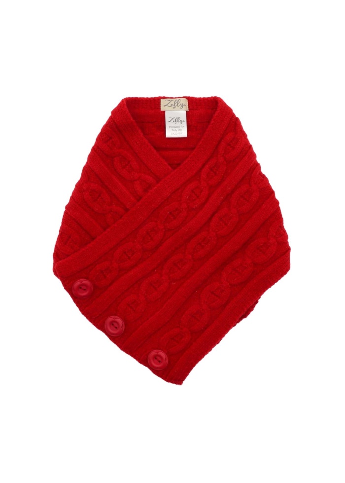 Zelly | Button Tippet Red