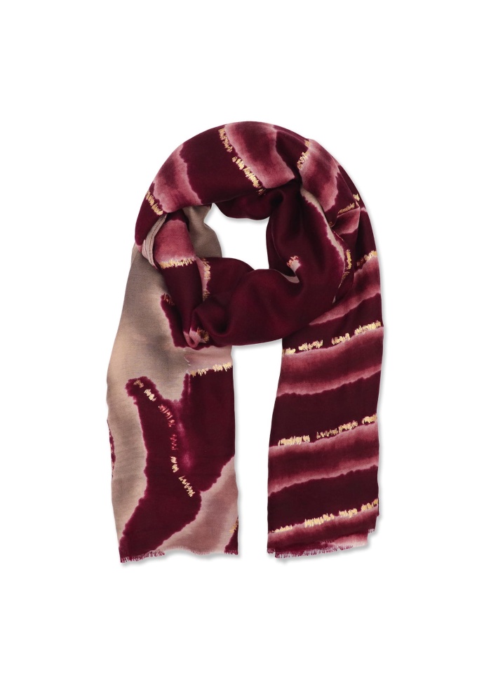 Zelly | Plum Abstract Animal Print Scarf