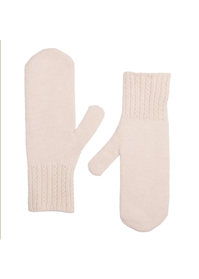 Zelly | Cable Mittens Cream