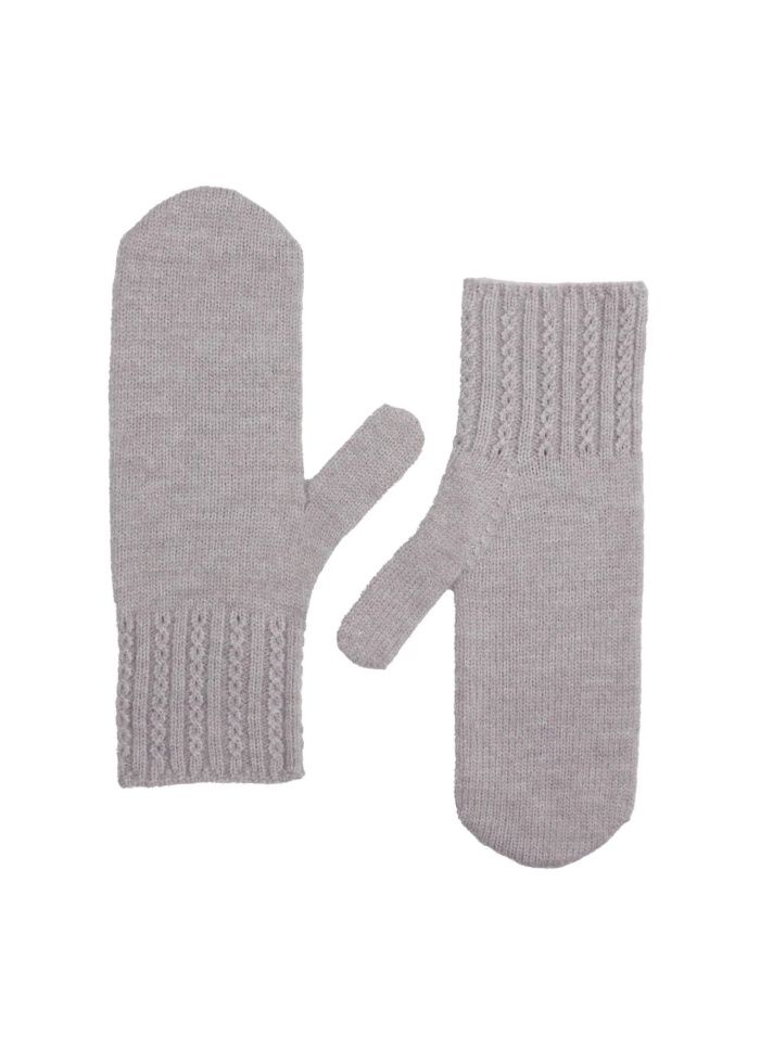 Zelly | Cable Mittens Grey