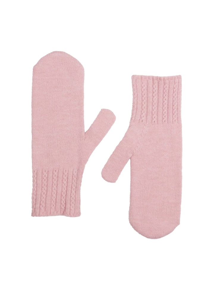 Zelly | Cable Mittens Pink