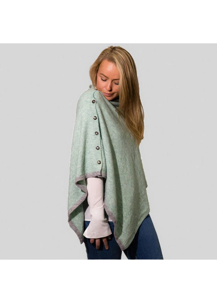 Zelly | Button Poncho Green