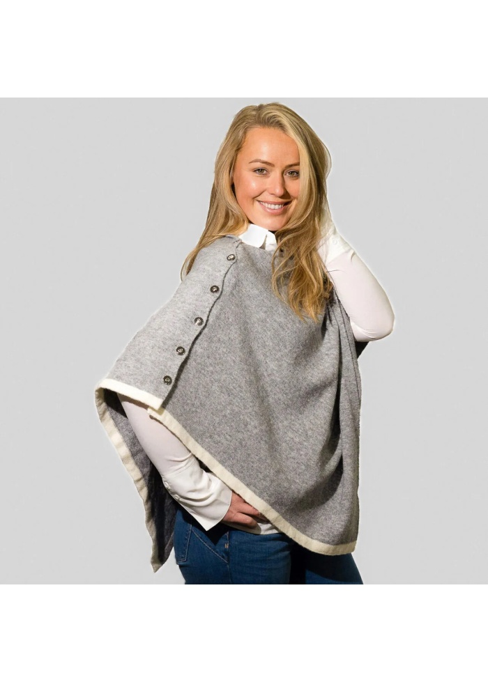 Zelly | Button Poncho Grey