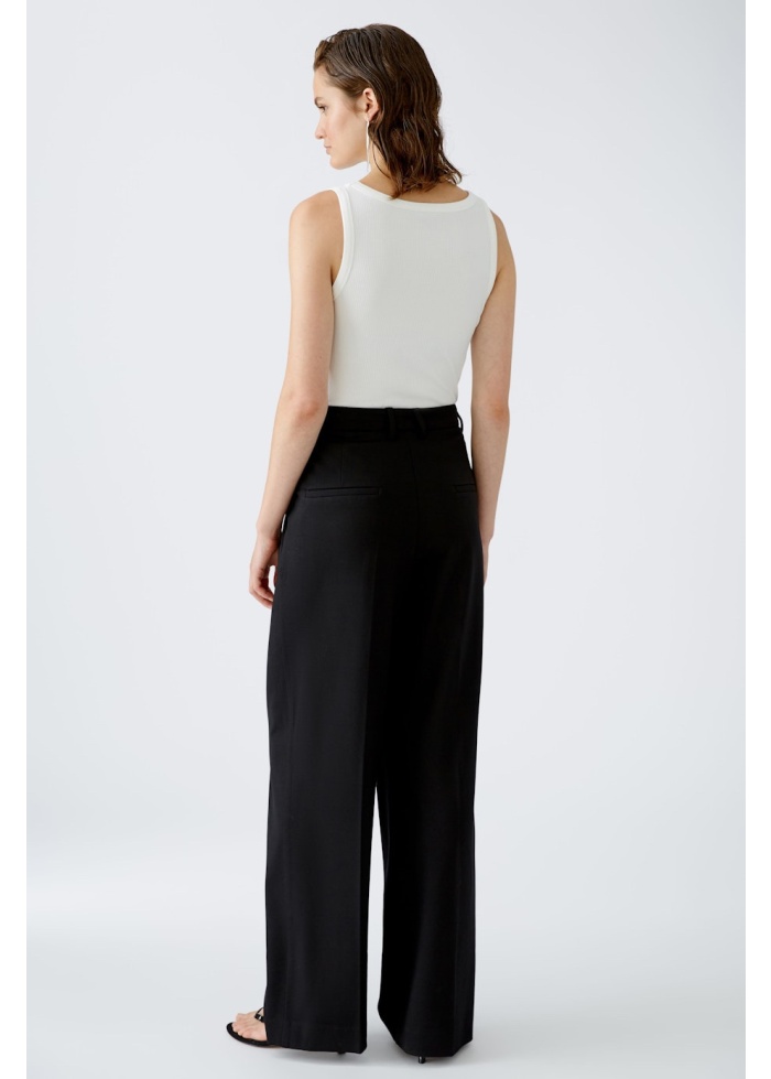 Oui | Wide Leg Black Trousers