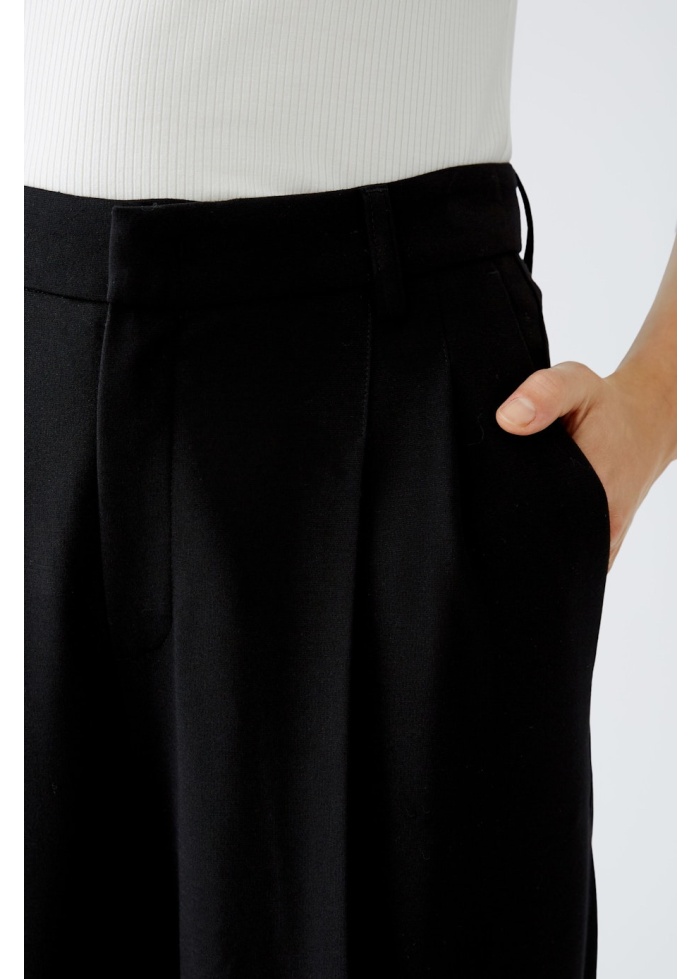 Oui | Wide Leg Black Trousers
