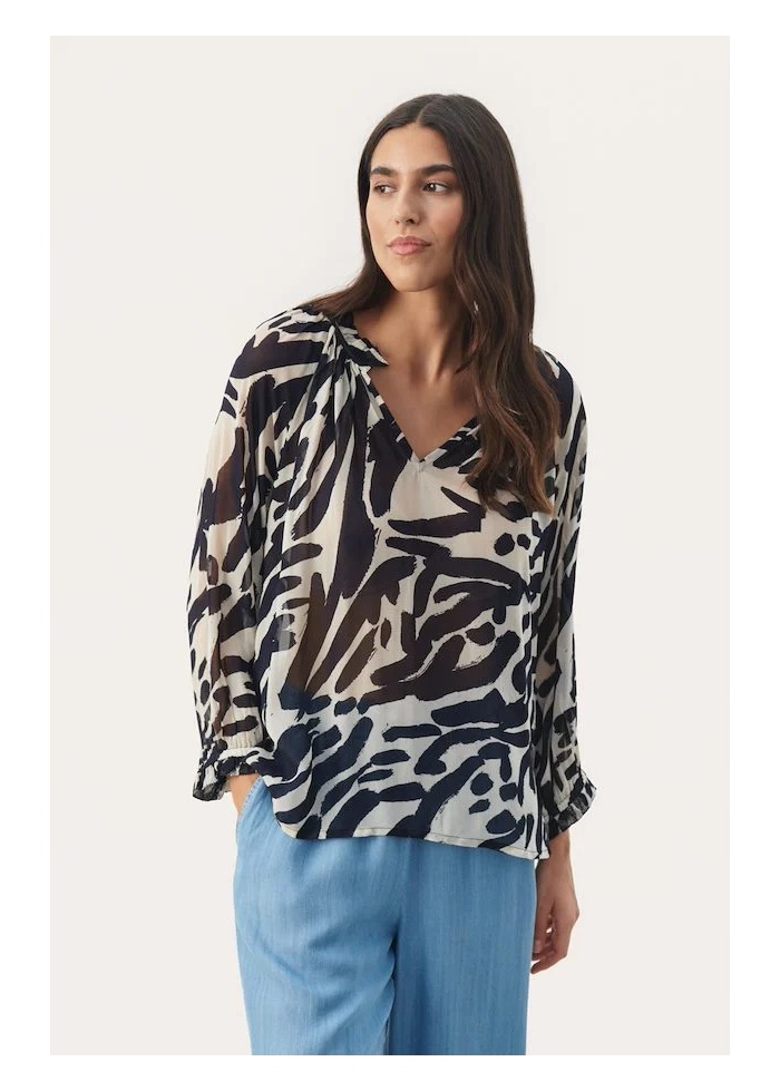 Part Two | Elsia Blouse Navy Print