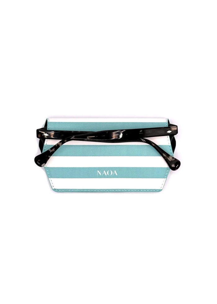 NAOA | Apple Leather Slim Glasses Case Breton Print