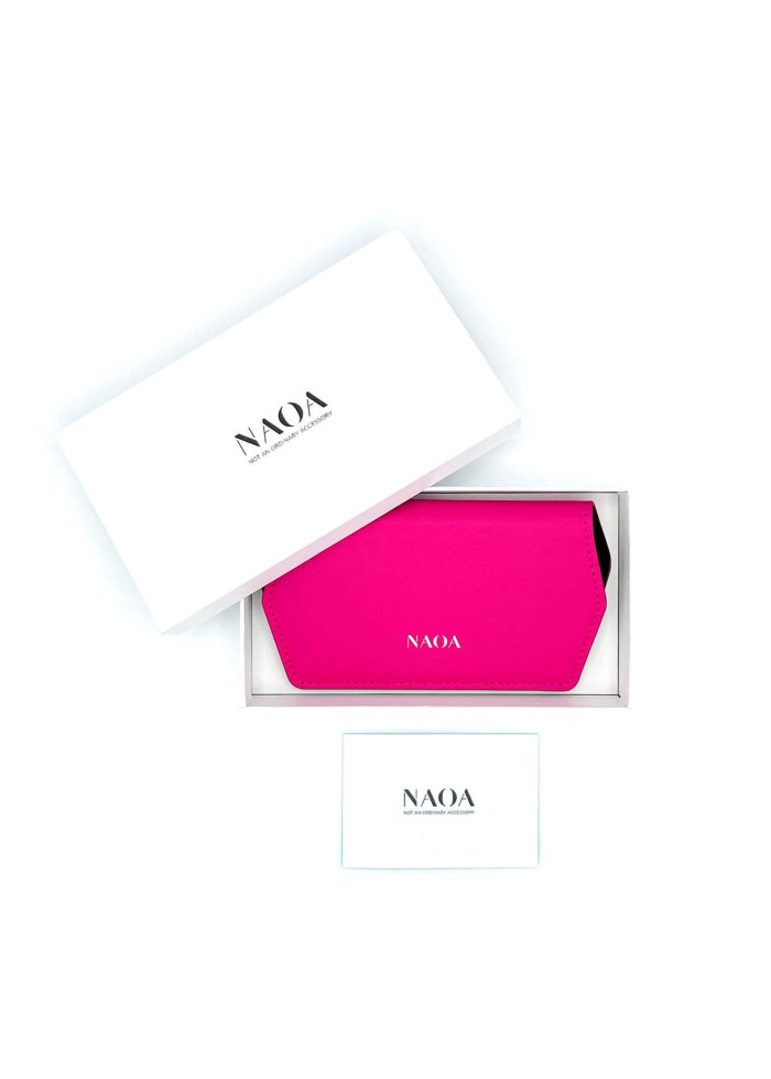 NAOA | Apple Leather Slim Glasses Case Fuschia