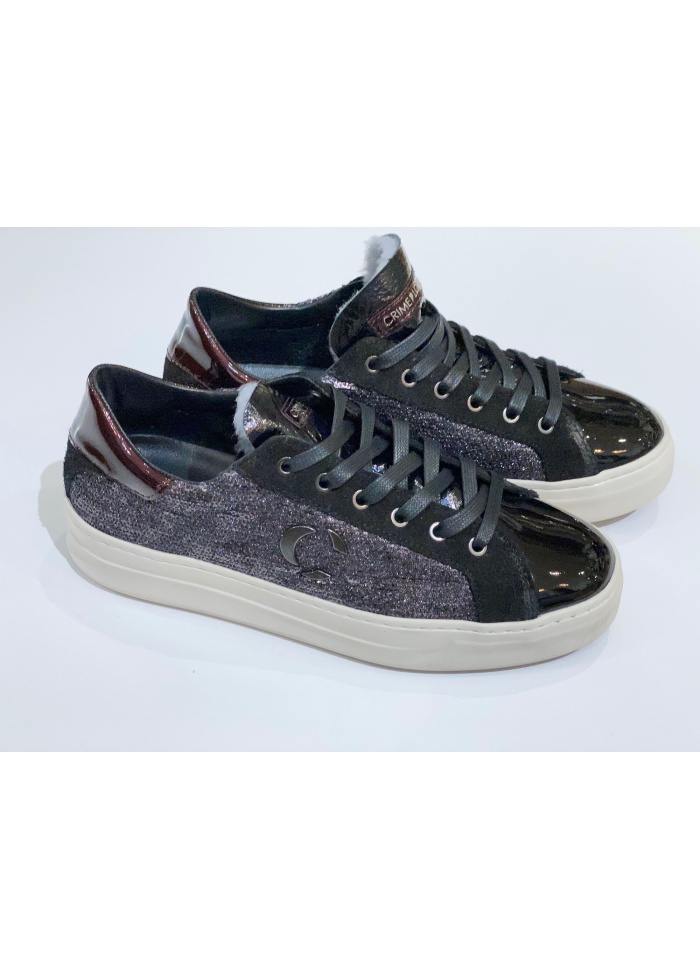 Crime | Black Patent Trainers
