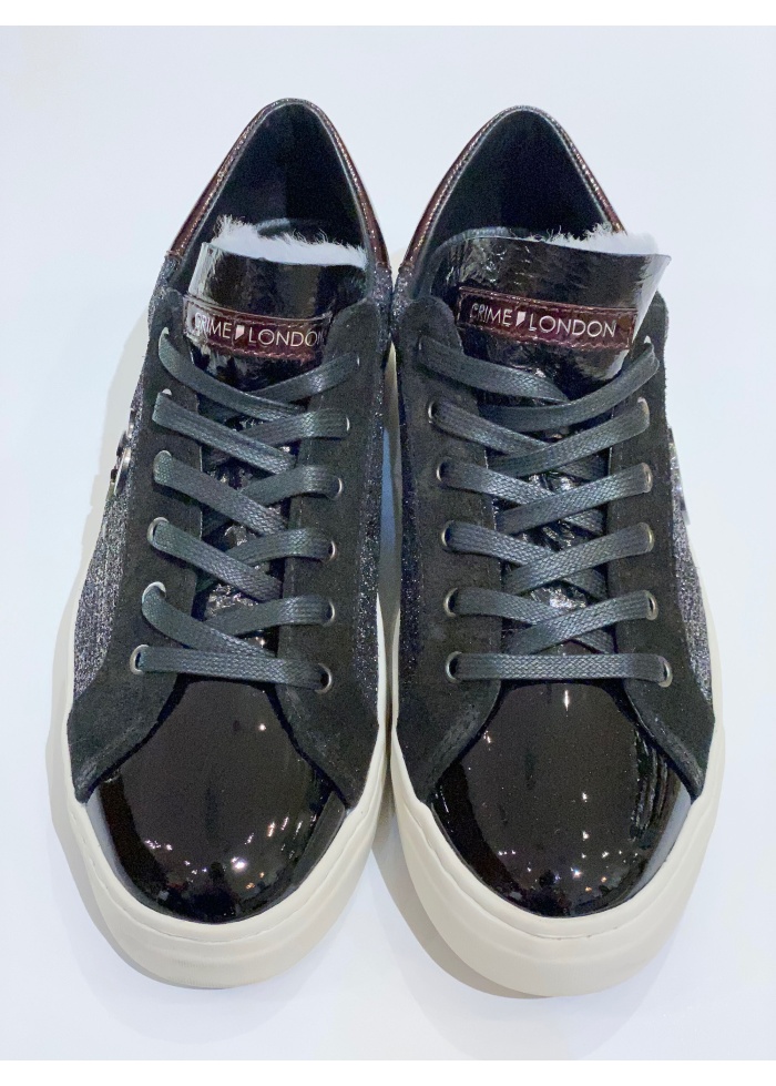 Crime | Black Patent Trainers