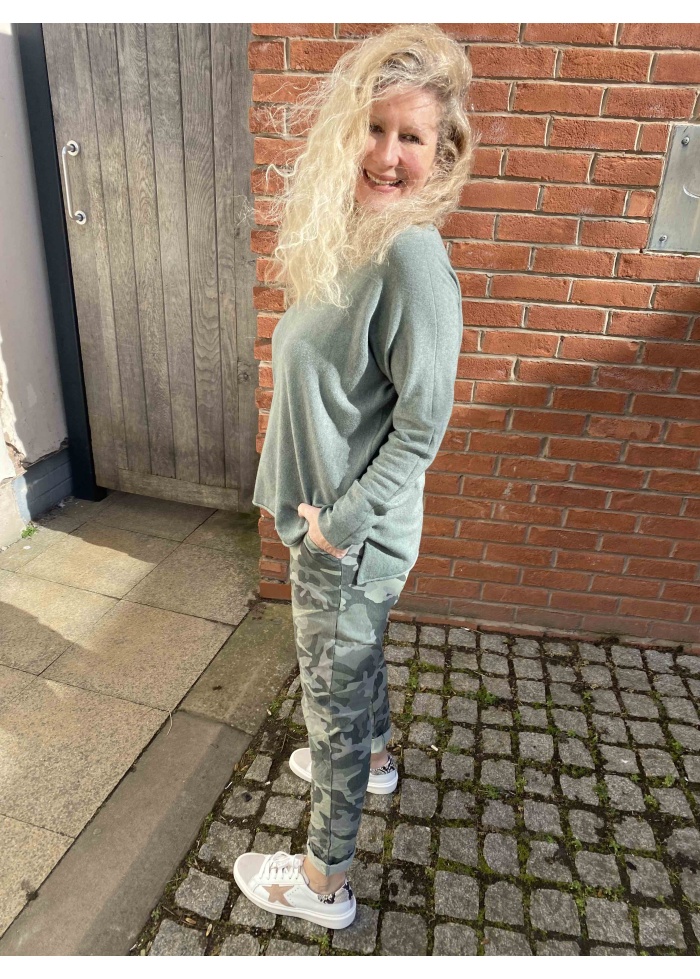 Lulu | Khaki Camouflage Trousers