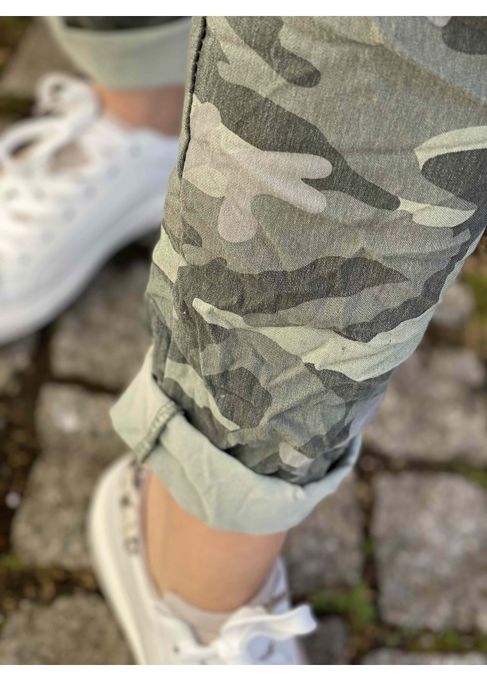 Lulu | Khaki Camouflage Trousers