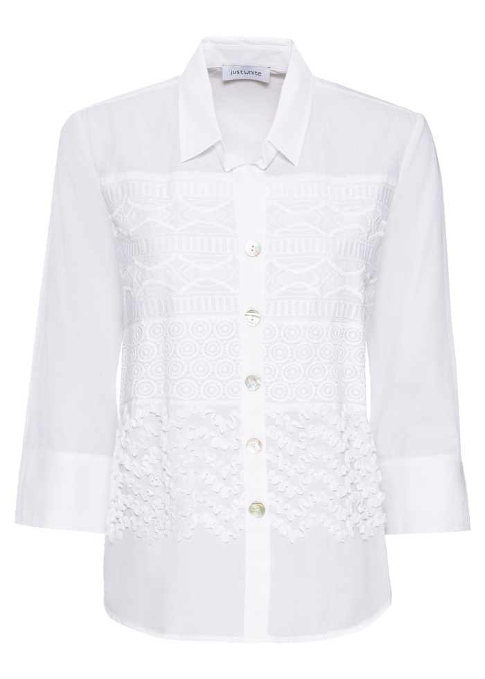 Just White | Detail Front Blouse