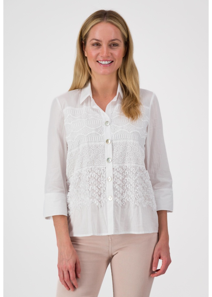 Just White | Detail Front Blouse