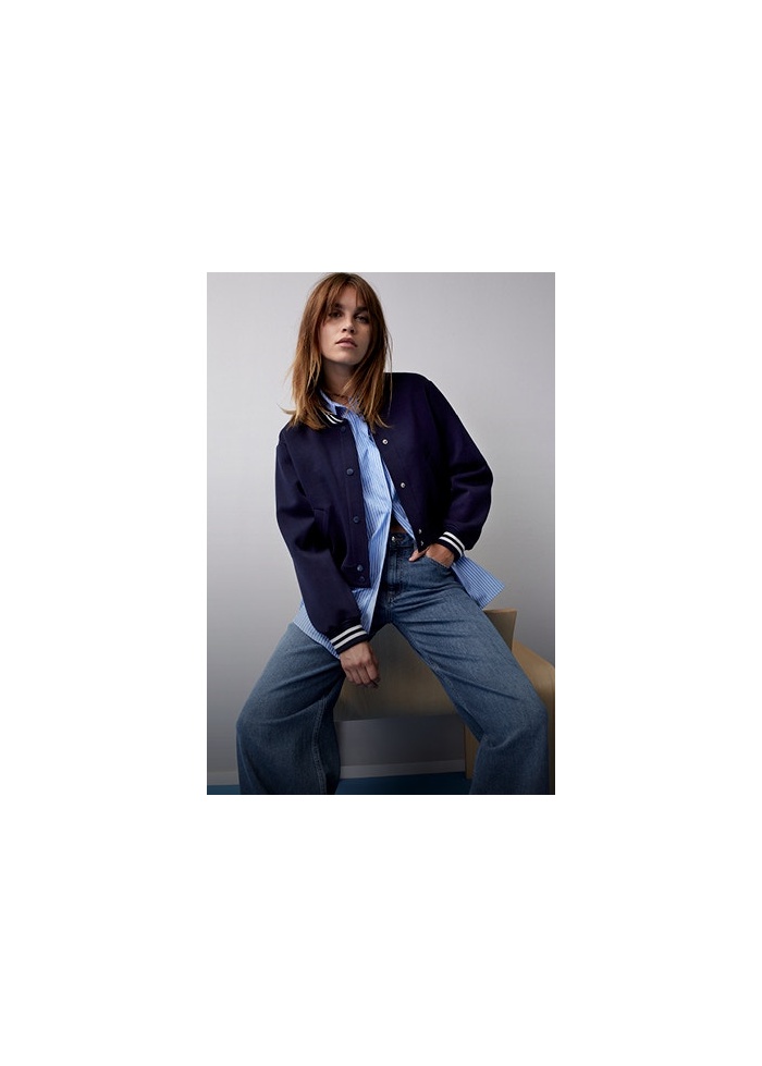 Oui | Sporty Navy Jacket